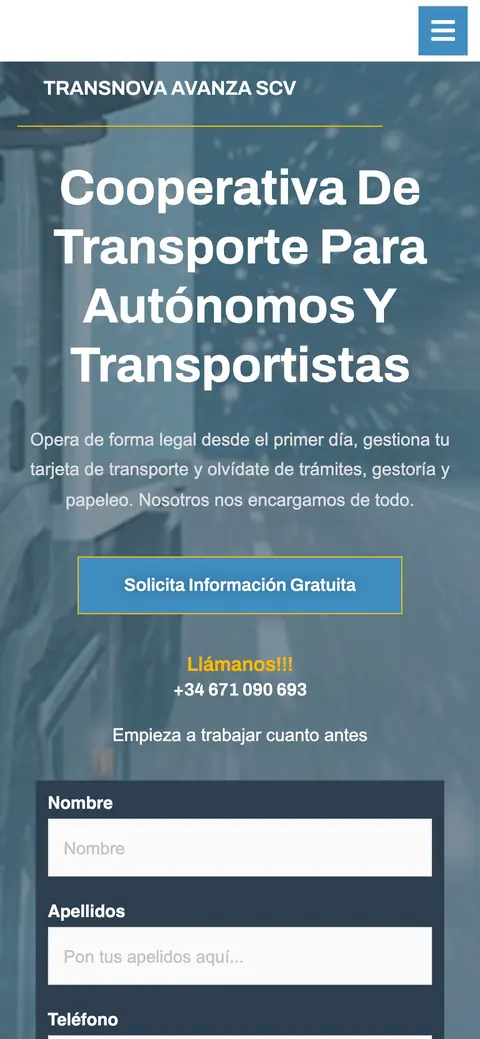 Transnova Avanza en móvil